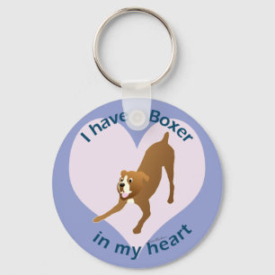 Boxer In My Heart Keychain