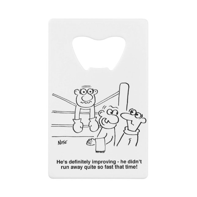 Boxer in the Boxing Ring. Funny Credit Card Bottle Opener (Front)