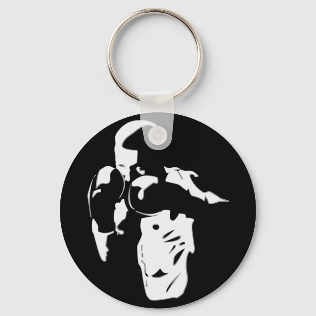 Boxer In The Shadows Keychain (Front)