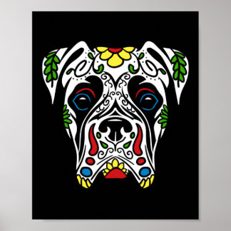 Boxer In White - Government Agencyd Sugar Skull Poster