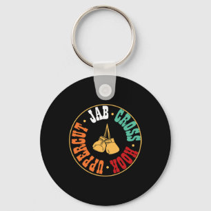 Boxer Kickboxing Workout Gift Jab Cross Hook Upper Keychain