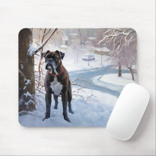Boxer Let It Snow Christmas Mouse Pad