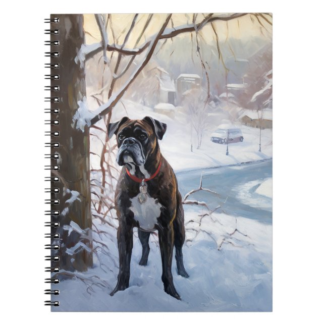 Boxer Let It Snow Christmas Notebook (Front)