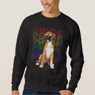 Boxer Lgbt-Q Flag Gay Pride Lesbian Dog Lgbt Month Sweatshirt