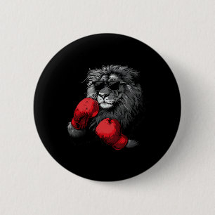 Boxer Lion Portrait Motif Wildlife Kickboxing Love 2 Inch Round Button