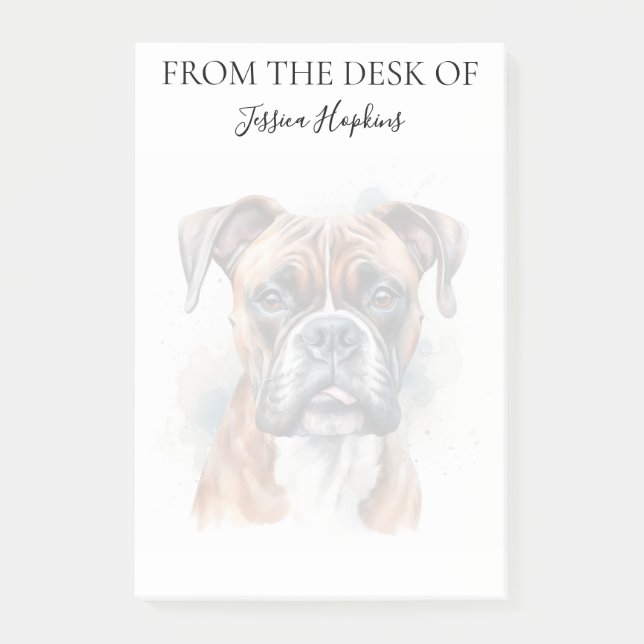 Boxer Lover Monogrammed Dog Post-it Notes (Front)
