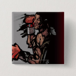 Boxer lying down 2 inch square button