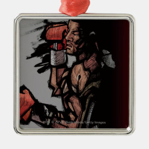 Boxer lying down metal ornament