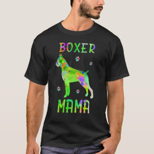 Boxer Mama Colourful Dog Mom T-Shirt