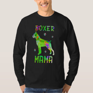 Boxer Mama Colourful Dog Mom T-Shirt