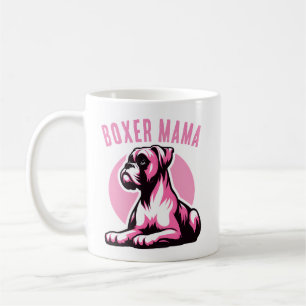 Boxer Mama: Cute Pink Boxer Dog Silhouette   Coffee Mug