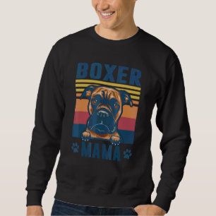Boxer Mama Mother Retro Dog Mom Sweatshirt