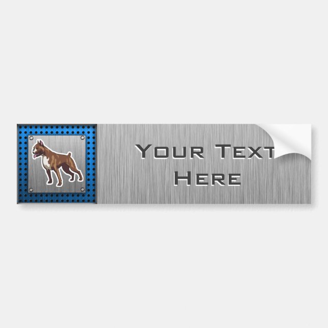 Boxer; Metal look Bumper Sticker (Front)