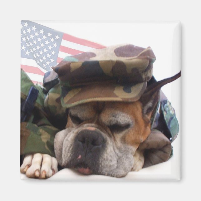 Boxer militaire Aimant chien (Devant)