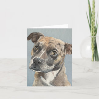 Boxer mixte peint à la main sur Carte de remerciem