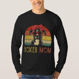 Boxer Mom Boxer Dog Mom Lover Gift Vintage Retro T-Shirt