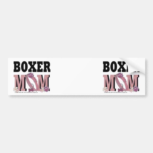Boxer MOM Bumper Sticker (Front)