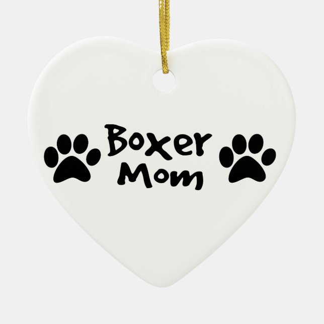 boxer mom ceramic ornament (Front)