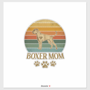 Boxer Mom Dog Retro Sunset Paw Prints_1