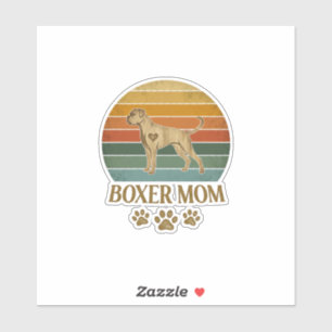 Boxer Mom Dog Retro Sunset Paw Prints_1