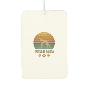 Boxer Mom Dog Retro Sunset Paw Prints_1 Air Freshener