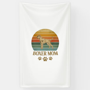 Boxer Mom Dog Retro Sunset Paw Prints_1 Banner