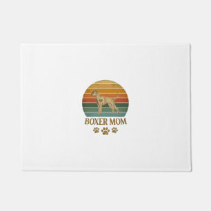 Boxer Mom Dog Retro Sunset Paw Prints_1 Doormat