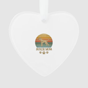 Boxer Mom Dog Retro Sunset Paw Prints_1 Ornament