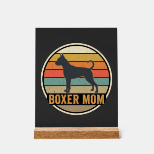 Boxer Mom Retro Sunset Dog Acrylic Sign