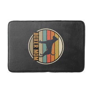Boxer Mom Retro Sunset Dog Bath Mat