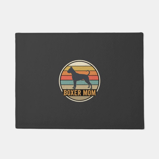 Boxer Mom Retro Sunset Dog Doormat (Front)