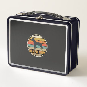 Boxer Mom Retro Sunset Dog Metal Lunch Box