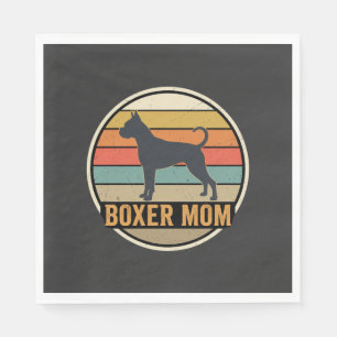 Boxer Mom Retro Sunset Dog Napkin