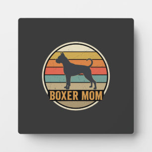 Boxer Mom Retro Sunset Dog Plaque