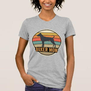 Boxer Mom Retro Sunset Dog T-Shirt