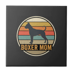 Boxer Mom Retro Sunset Dog Tile