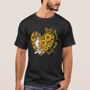 Boxer Mom Sunflower Heart Mother's Day T-Shirt