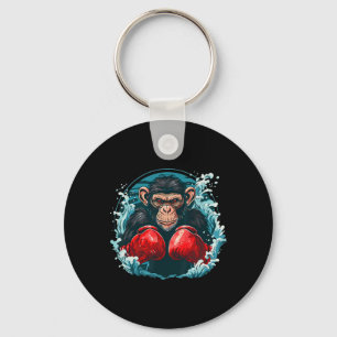 Boxer Monkey With Boxing Gloves Kickboxing Funny B Keychain