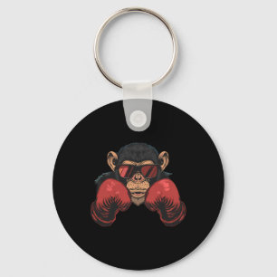 Boxer Monkey With Boxing Gloves Kickboxing Funny B Keychain