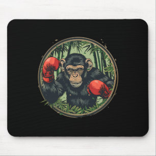 Boxer Monkey With Boxing Gloves Kickboxing Funny B Mouse Pad