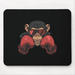 Boxer Monkey With Boxing Gloves Kickboxing Funny B Mouse Pad