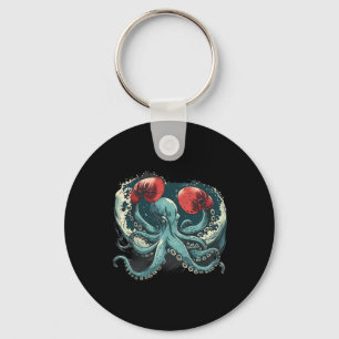 Boxer Octopus Lover Ocean Sea Creature Funny Boxin Keychain