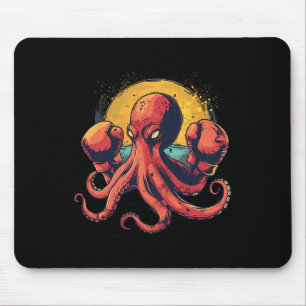 Boxer Octopus Lover Ocean Sea Creature Funny Boxin Mouse Pad