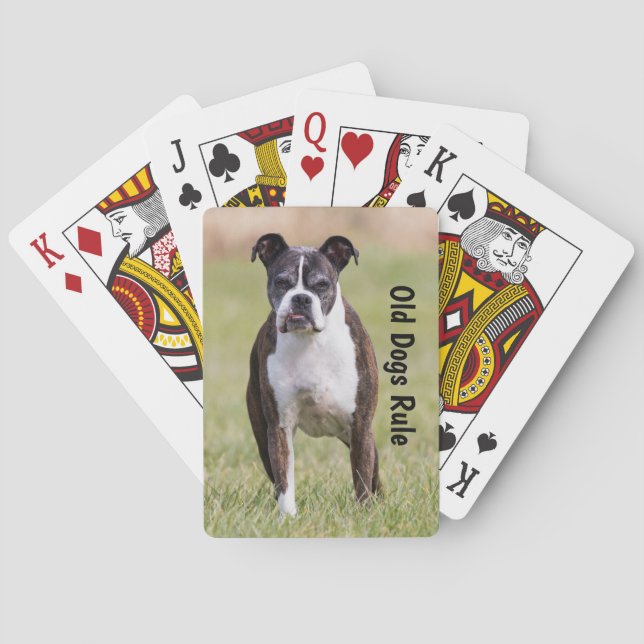 Boxer Old Dogs Rule Playing Cards (Back)