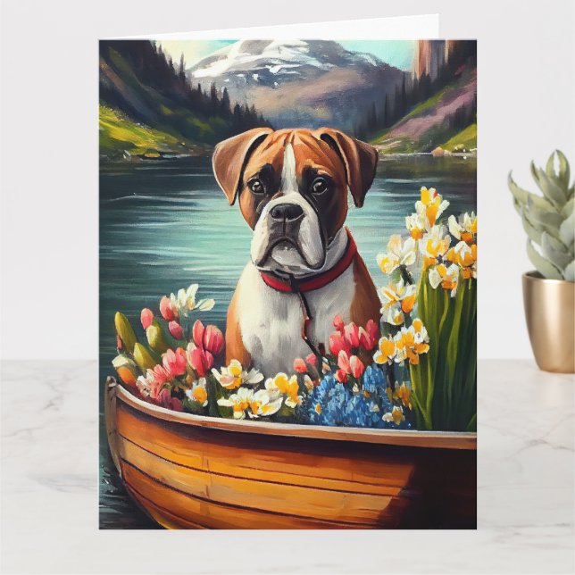 Boxer on a Paddle: A Scenic Adventure Card (Small Plant)