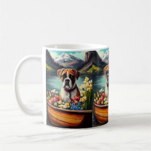 Boxer on a Paddle: A Scenic Adventure Coffee Mug