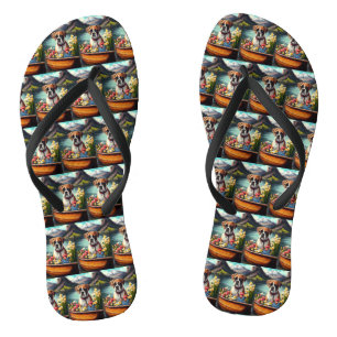 Boxer on a Paddle: A Scenic Adventure Flip Flops