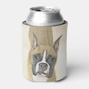 Boxer Painting - Cute Original Dog Art Can Cooler