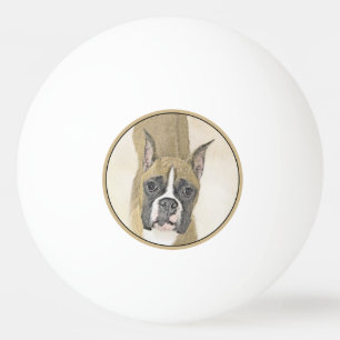 Boxer Painting - Cute Original Dog Art Ping Pong Ball