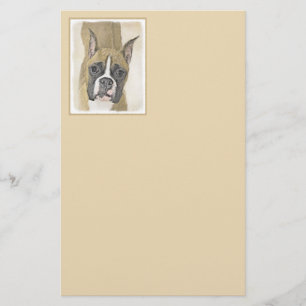 Boxer Painting - Cute Original Dog Art Stationery